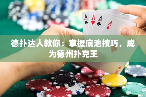 德撲達人教你：掌握底池技巧，成為德州撲克王