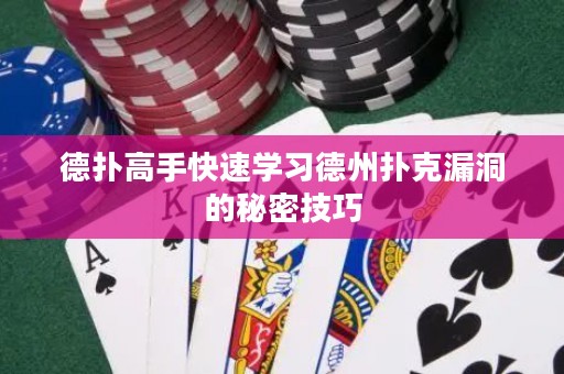 德撲高手快速學習德州撲克漏洞的秘密技巧