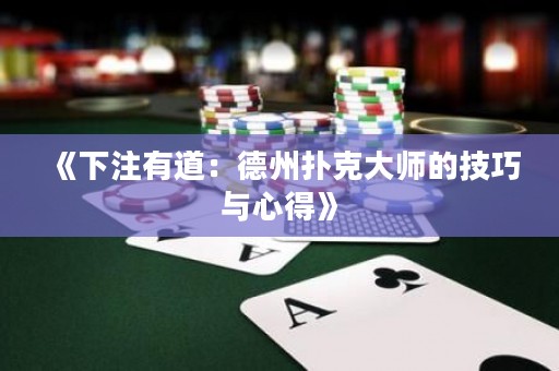 《下注有道：德州撲克大師的技巧與心得》