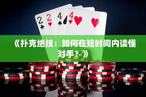 《撲克絕技：如何在短時間內讀懂對手？》